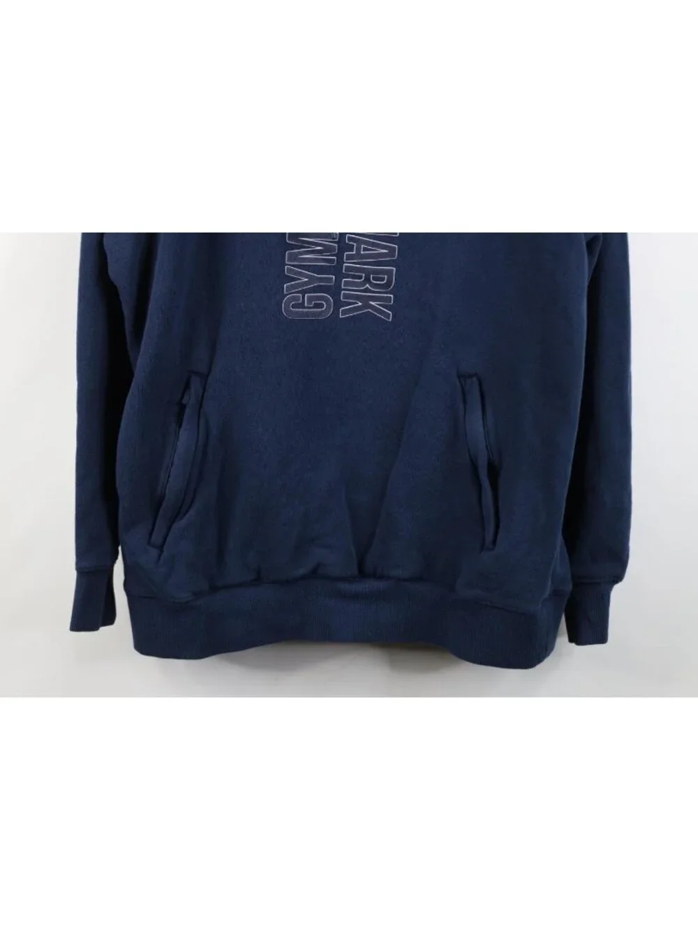 Gymshark Mens Medium Faded Spell Out Running Jogging Gym Hoodie Sweatshirt Blue